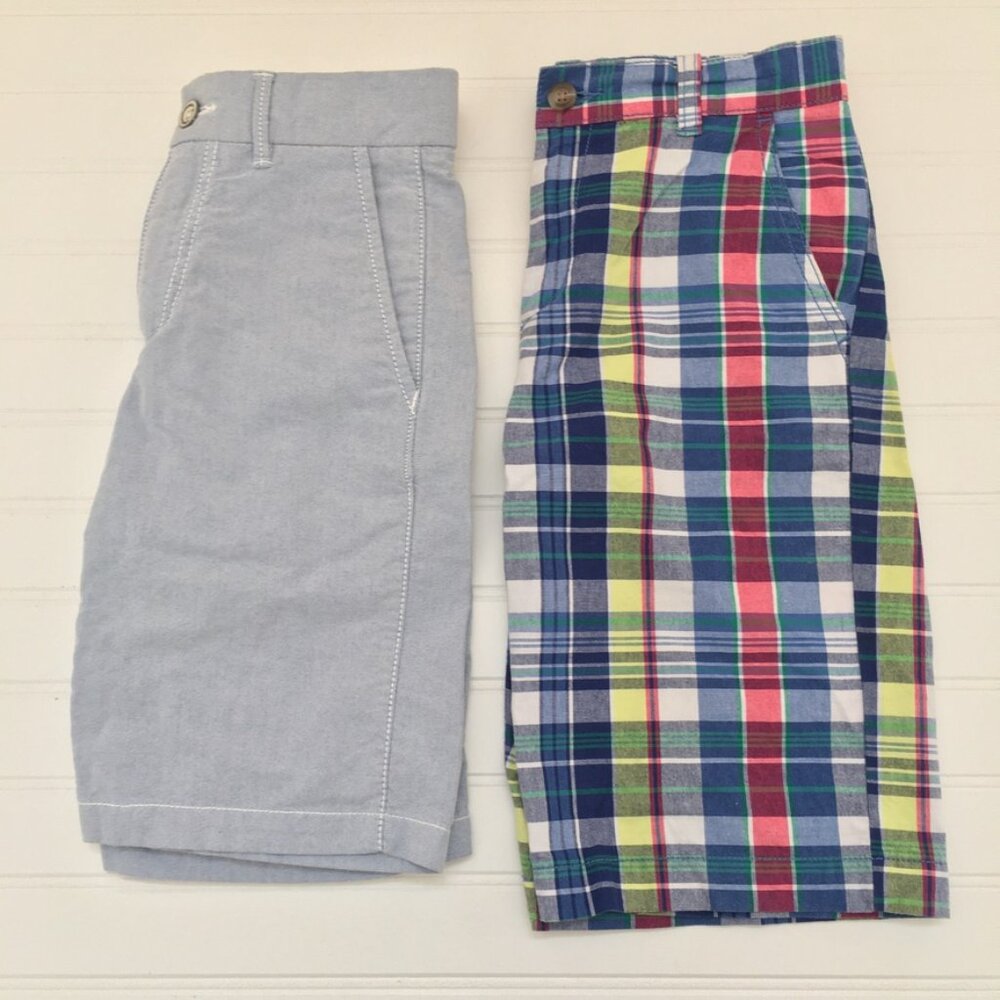 Children's Place Plaid Shorts & Gap Blue Oxford Shorts Boys 10